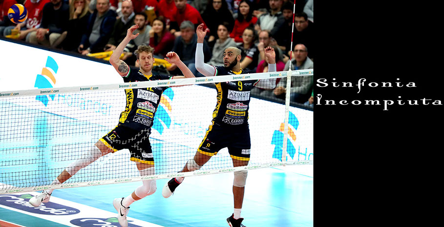 Sinfonia Incompiuta Il balletto a muro di Max Holt e Earvin Ngapeth  (Diatec Trentino - Azimut Modena 19 febbraio 2017)