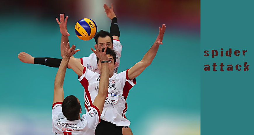 Spider Attack Riccardo Sbertoli, Giorgio De Togni, Nicholas Hoag  (Revivre Milano- Top Volley Latina 17 marzo 2017)